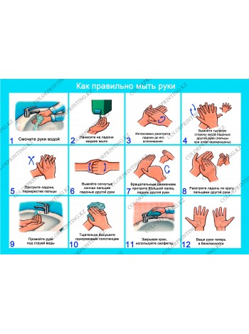 Как правильно мыть руки 1 плакат