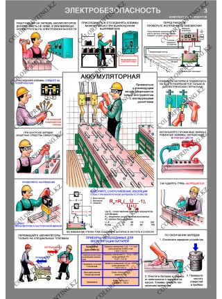 Аккумуляторные помещения комплект из 3 плакатов