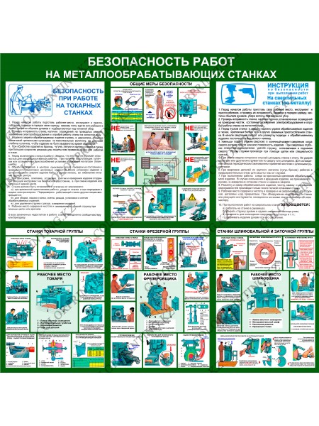 Безопасность работ на металлообрабатывающих станках  120х120х0,5 см